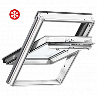 Мансардне вікно Velux PREMIUM GGL 2066 ручка зв. дер/біле покр. 2к криптон PK08 94х140