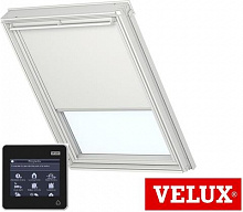 Затемнююча штора з електроприводом DML Velux розмір M06 78х118 (0,59м2) колір 1085 світло-бежевий